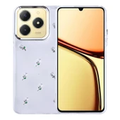 Zore Realme ile uyumlu C61 Kılıf Airbag Tasarımlı Simli Şeffaf Kutup Kapak - 4