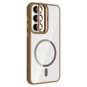 Zore Galaxy ile uyumlu A35 Kılıf Standlı ve Kamera Lens Hediyeli M-Safe Şarj Özellikli Etro Kapak - 10