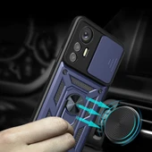 Zore Xiaomi ile uyumlu Mi 12 Lite Kılıf Magnetik Standlı Kamera Korumalı Sürgülü Vega Kapak - 8