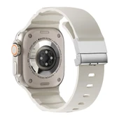 Apple Watch 10 46mm Zore KRD-145 Metal Tokalı Silikon Kordon - 1