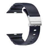 Zore Apple ile uyumlu Watch 42mm KRD-145 Metal Tokalı Silikon Kordon - 9