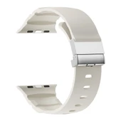 Apple Watch 7 45mm Zore KRD-145 Metal Tokalı Silikon Kordon - 10