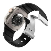 Apple Watch Ultra 49mm Zore KRD-145 Metal Tokalı Silikon Kordon - 9