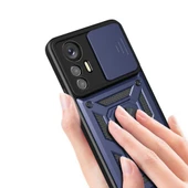 Zore Xiaomi ile uyumlu Mi 12 Lite Kılıf Magnetik Standlı Kamera Korumalı Sürgülü Vega Kapak - 4