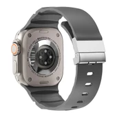 Apple Watch Ultra 49mm Zore KRD-145 Metal Tokalı Silikon Kordon - 1