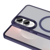 Zore Galaxy ile uyumlu S25 Edge Kılıf M-safe Şarj Özellikli Mat Arka Yüzey Sio Kapak - 9