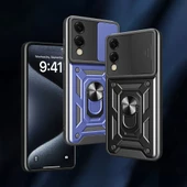 Zore Galaxy ile uyumlu S25 Edge Kılıf Magnetik Standlı Kamera Korumalı Sürgülü Vega Kapak - 2