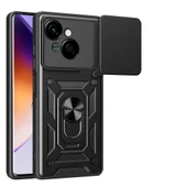 Zore Tecno ile uyumlu Spark Go 1 2025 Kılıf Magnetik Standlı Kamera Korumalı Sürgülü Vega Kapak thumbnail 7