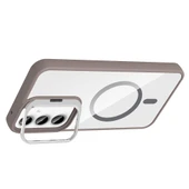 Zore Galaxy ile uyumlu A35 Kılıf Standlı ve Kamera Lens Hediyeli M-Safe Şarj Özellikli Etro Kapak - 9