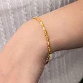 Gümüş Gold İkili Burgu Kadın Bilezik - 5