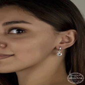 Supertrend Swa Crystal Taşlı Gümüş Beyaz Sallantılı Kadın Küpe thumbnail 2