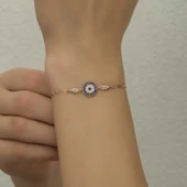Supertrend Gümüş Rose Nazar Boncuklu Kadın Bileklik thumbnail 3