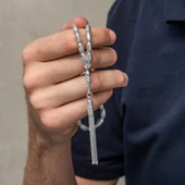 Gümüş Arpa Kesim Erkek Tesbih - 3