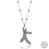 Supertrend Swa Crystal Taşlı Top Zincir Mercan Gümüş Kadın Kolye thumbnail 1