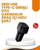 Araç Çakmak Girişli 38W Hızlı Şarj Aleti – İki Cihaz Destekli - 1