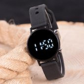 SaaTTino Unisex Siyah Renk Yuvarlak Dijital Led Ekran Silikon Kordonlu Kol Saat ST-304004 - 4