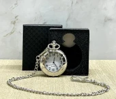 CEYLAN ADAM Özel Kutulu Gümüş Köstekli Saat Alk4685 thumbnail 1