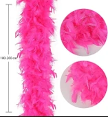 CEYLAN ADAM  Fuşya Renk Kabarık Kalın Otriş Boa Tüy 6 cm Genişlik 180-200 cm Uzunluk thumbnail 1
