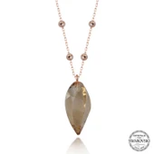 Supertrend Crystal Taşlı Rose Top Zincir Gümüş Kadın Kolye thumbnail 1