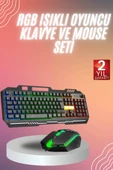 RGB Işıklı Gaming Oyuncu Klavye Q Klavye Mouse Hediyeli - 1
