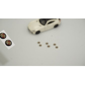 Porsche Logo Jant Torpido Direksiyon 9mm Damla Sticker Logo Seti thumbnail 1