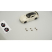 Audi Logo Jant Torpido Direksiyon 9mm Damla Sticker Logo Seti thumbnail 1