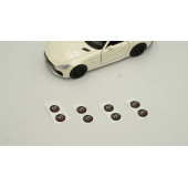 Audi Logo Jant Torpido Direksiyon 9mm Damla Sticker Logo Seti thumbnail 3