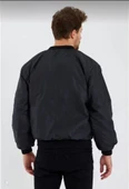 Erkek Düz Bomber Ceket - Siyah - 3