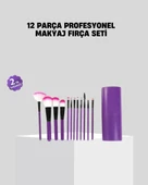 12’li Profesyonel Makyaj Fırça Seti Ultra Yumuşak Sentetik Kıllı thumbnail 1