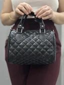 Kapaksız kapitone siyah cilt çanta thumbnail 4