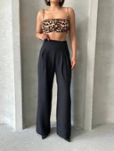 Pileli keten pantolon s255046 thumbnail 7