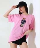 Ayıcıklı oversize tişört thumbnail 1