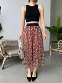 Baskılı astarlı uzun etek thumbnail 3