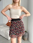 Baskılı astarlı mini etek thumbnail 1