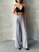 Pileli keten pantolon s255046 thumbnail 1