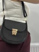 Klasik kapaklı siyah cilt çanta thumbnail 5