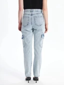 Kargo cep kar yıkama jeans pantolon thumbnail 3