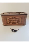 Tip Box Bahşiş Tip Kutusu Ahşap Kumbara Anahtarlı Kilitli Bahşiş Için Kumbara Bahşiş Kutusu - 13