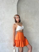 Çingene keten etek turuncu s24808 thumbnail 2