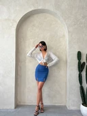 Çift yırtmaçlı etek indigo s25910 thumbnail 6