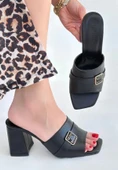 Taver Siyah Cilt Topuklu Terlik thumbnail 1