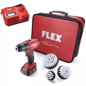 FLEX Şarjlı Vidalama Ve Detaylı Temizlik Fırça Seti - DD 2G Matkap, 3lü Fırça (10.8V 2.5AH Akülü) - 1