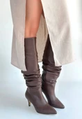 Zelya Kahverengi Cilt Topuklu Çizme thumbnail 1