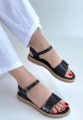 Andana Siyah Cilt Sandalet thumbnail 1