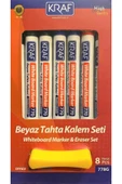 KRAF Beyaz Tahta Kalemi & Silgi Set 8 Li 778g - 1