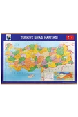 Panda 70x100 Cm Türkiye Siyasi + Fiziki Çıtalı Harita Tablo Pano - 1