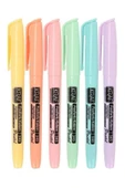 KRAF 6'lı Pastel Renk Fosforlu Işaretleme Kalem Seti - 1