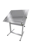 Panda 80x120 Cm Camlı Teknik Çizim Proje Masası Profesyonel Metal Yükseklik Ayarlı - 1
