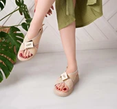 Cate Bej Hasır Cilt Sandalet thumbnail 2