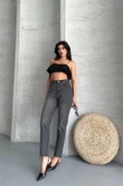 Mom fit enzim taş yıkama jeans pantolon füme d2006 - 1
